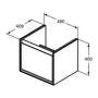 Ideal Standard Connect Air- Skrinka pod umývadlo CUBE 55cm, 1 zásuvka, Lesklý svetlo šedý + matný biely lak E0844EQ