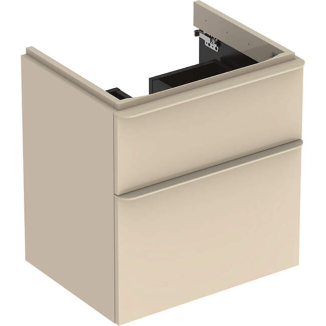 GEB Skrinka Geberit pod umývadlo Smyle Square, s dvomi zásuvkami: 58.4x61.7x47cm, Pieskovosivá 500.352.JL.1