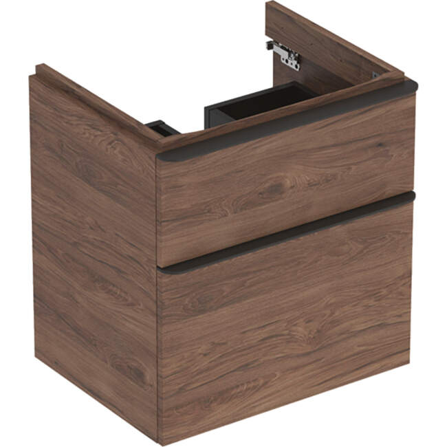 GEB Skrinka Geberit pod umývadlo Smyle Square, s dvomi zásuvkami: 58.4x61.7x47cm, Orech hickory 500.352.JR.1