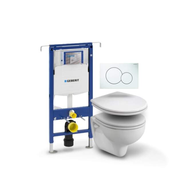 Geberit - Set Duofix špeciál (modul, Sigma 01 biela, Rekord klozet, Rekord sedátko) C1E